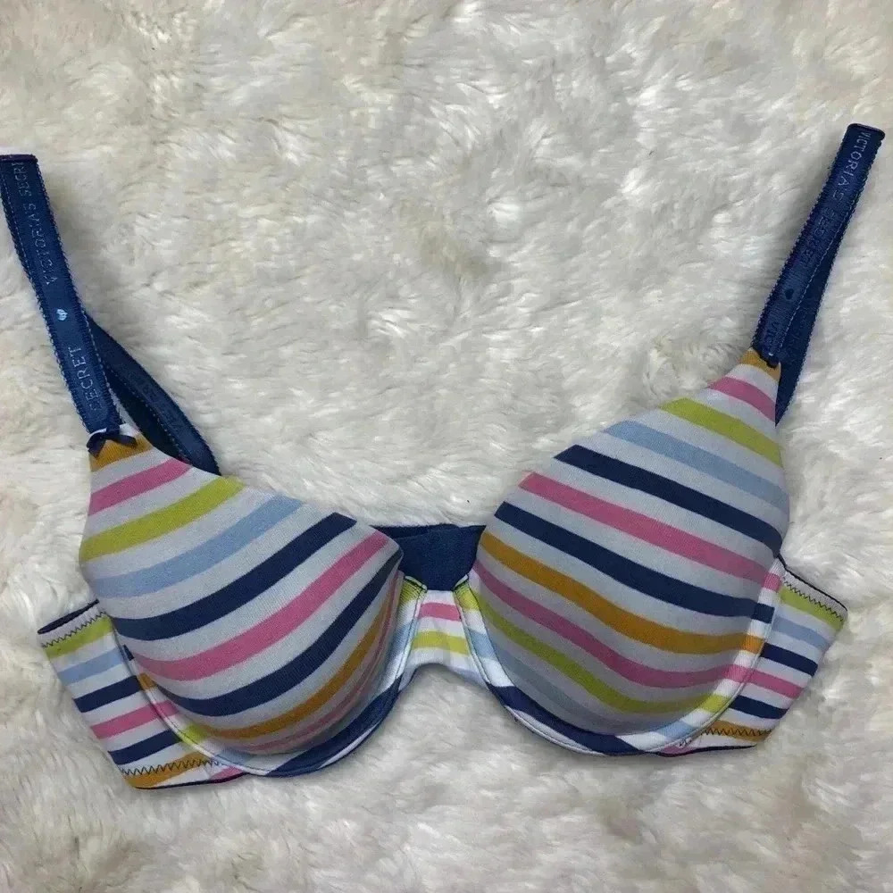 Victoria’s Secret Colourful Striped Cotton Bra 34B